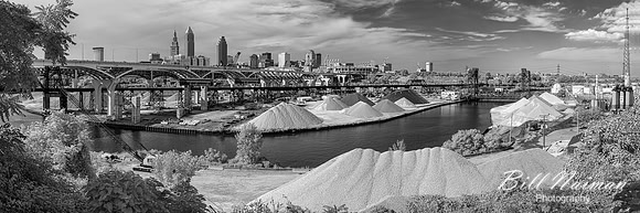 Cleveland - Cuyahoga River and Stone Docks - Panorama - Infrared