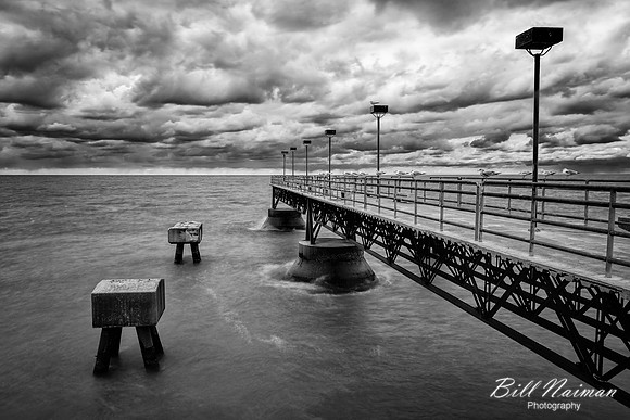 Edgewater Fishing Pier, Late B&W - Fall 2013