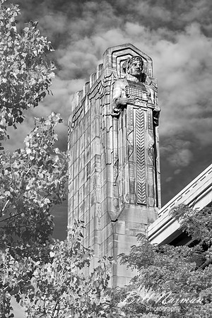 Hope Memorial Bridge - Guardian of Transportation - Infrared B&W