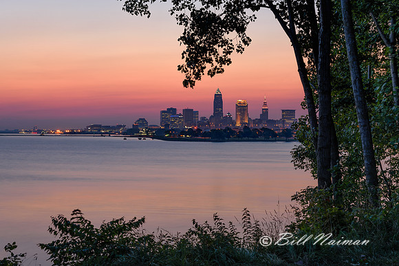 Cleveland Skyline at Sunrise From Edgewater