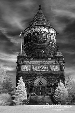 Lakeview Cemetery - Garfield Memorial (1) - Infrared B&W