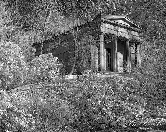 Lakeview Cemetery - Mausoleum (1) - Infrared B&W