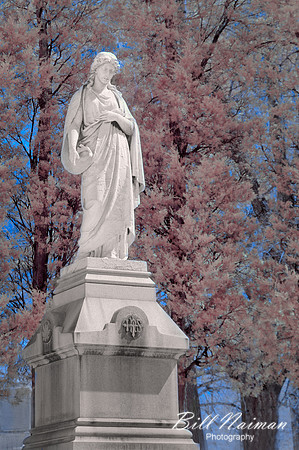 Lakeview Cemetery - Statue (1) - Infrared Faux Color