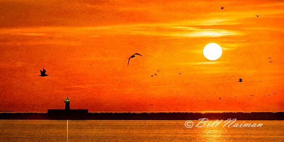 Lake Erie Sunset April 2013 - Textured