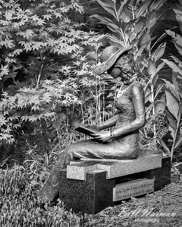 Lakeview Cemetery The Reader - Infrared B&W