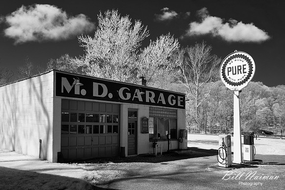 Cuyahoga Valley Pure Gas Station (1)  - Infrared B&W