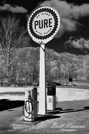 Cuyahoga Valley Pure Gas Station (2) - Infrared B&W