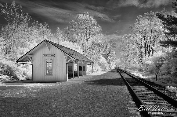 Indigo Lake Rail Station - Infrared B&W