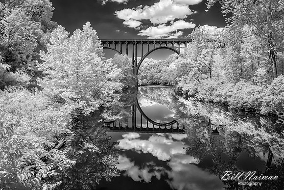 Cuyahoga River Rt 82 Bridge (1) - Infrared B&W