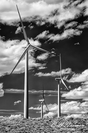 Wyoming Wind Turbines - Infrared B&W