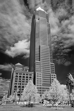 Cleveland Public Square - Key Tower - Infrared B&W