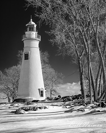 Marblehead Lighthouse - March, 2015 - Infrared (B&W)