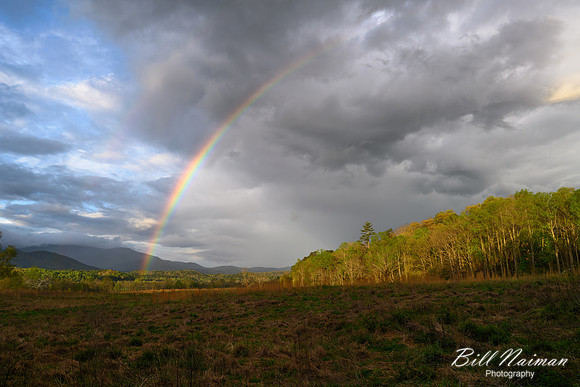 Cades Cove_ John Oliver Field with Rainbow -2023 (1)