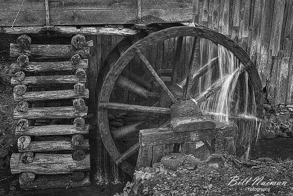 John P Cable Mill Water Wheel B&W - 2017 (4)
