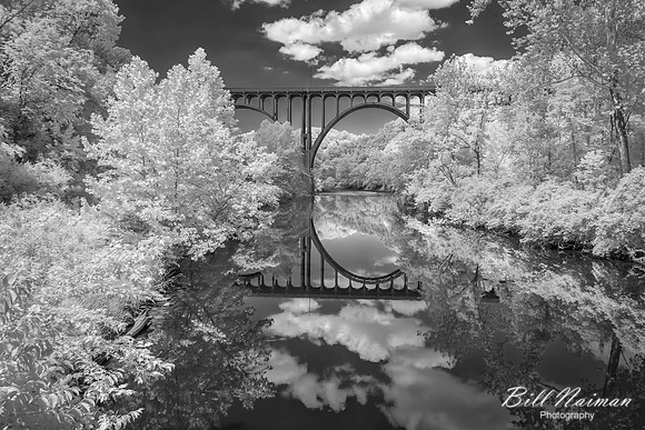 Cuyahoga River Rt 82 Bridge (1) - Infrared B&W