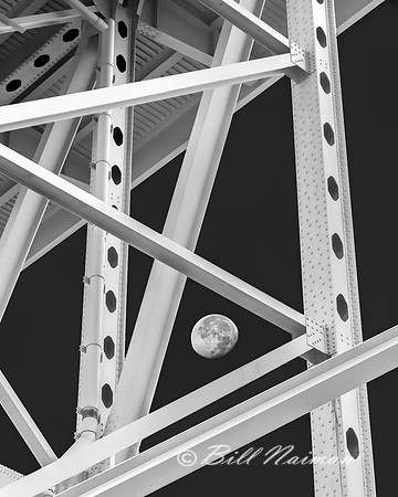Moon Rising Under Memorial Shoreway Bridge