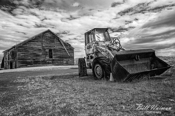 Barn and Loader in NY State - Infrared B&W