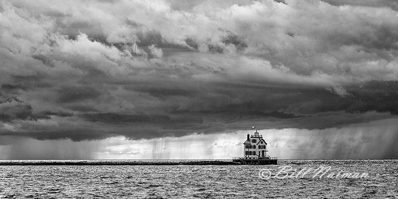 Lorain Lighthouse Storm - Infrared B&W (2)