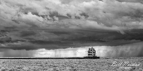 Lorain Lighthouse Storm - Infrared B&W (2)