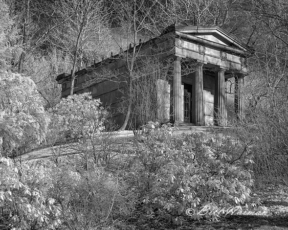 Lakeview Cemetery - Mausoleum (1) - Infrared B&W