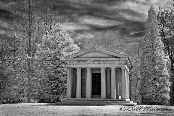 Lakeview Cemetery -  Mausoleum (2) -  - Infrared B&W