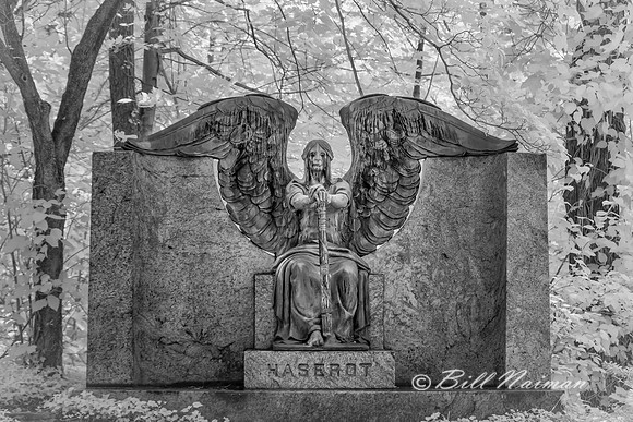Lakeview Cemetery - Haserot Angel Summer - Infrared B&W
