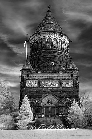 Lakeview Cemetery - Garfield Memorial (1) - Infrared B&W
