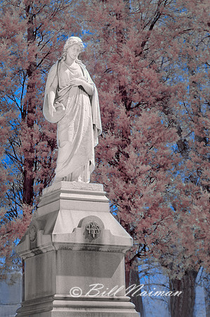 Lakeview Cemetery - Statue (1) - Infrared Faux Color