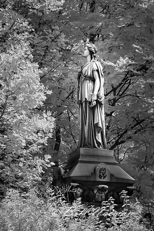 Lakeview Cemetery - Sculpture in the Trees - Infrared B&W
