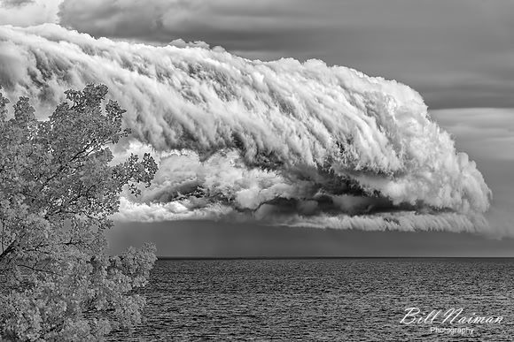 Storm Cloud Over Lake Erie - Infrared B&W