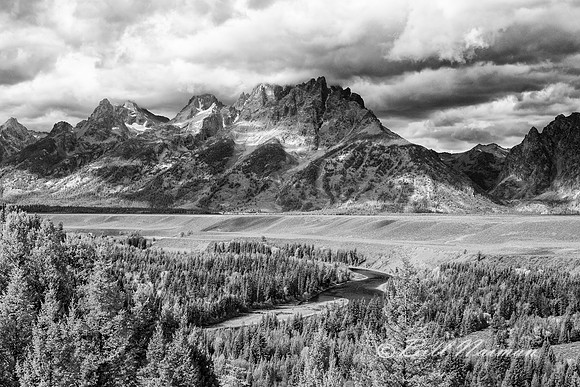 Snake River Overlook (1) - Grand Tetons - Infrared B&W