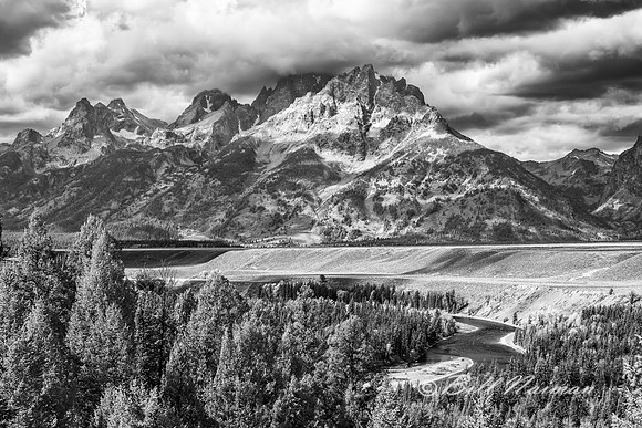 Snake River Overlook (2) - Grand Tetons - Infrared B&W