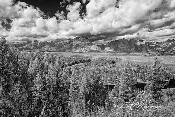 Snake River Overlook (3) - Grand Tetons - Infrared B&W
