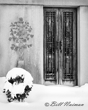 Mausoleum with Intricate Engraving (1) - B&W
