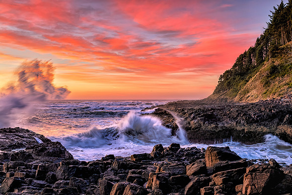 Cape Perpetua - Devils Churn - Sunset (1)