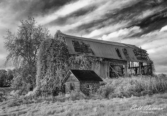 Abandoned Barn - Infrared B&W