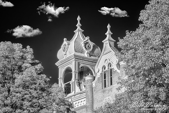 Welllington City Hall Clock Tower - Infrared B&W
