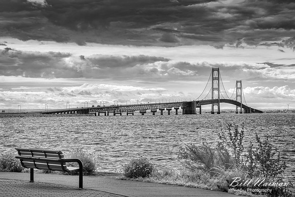Mackinac Bridge (1) - Infrared B&W