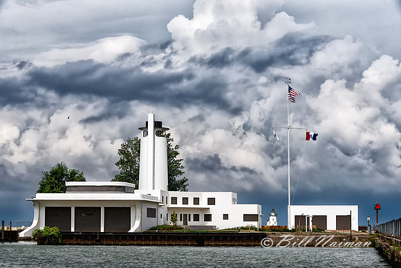 Coast Guard Station on Cloudy Day
