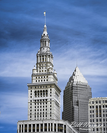 Cleveland - Terminal Tower and Key Bank Tower - Infrared False Color