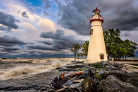 Marblehead LIghthouse October 2015 - A Windy Day (1) - Just Before Sunset
