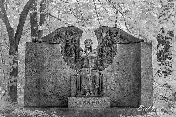 Lakeview Cemetery - Haserot Angel Summer - Infrared B&W