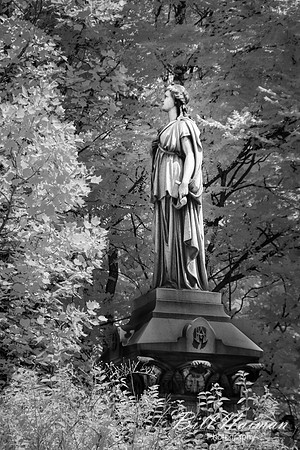 Lakeview Cemetery - Sculpture in the Trees - Infrared B&W