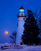 Marblehead Lighthouse - Full Moon Rising (2)