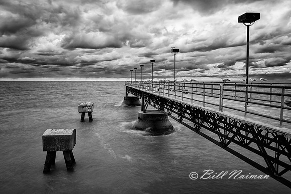 Edgewater Fishing Pier, Late B&W - Fall 2013